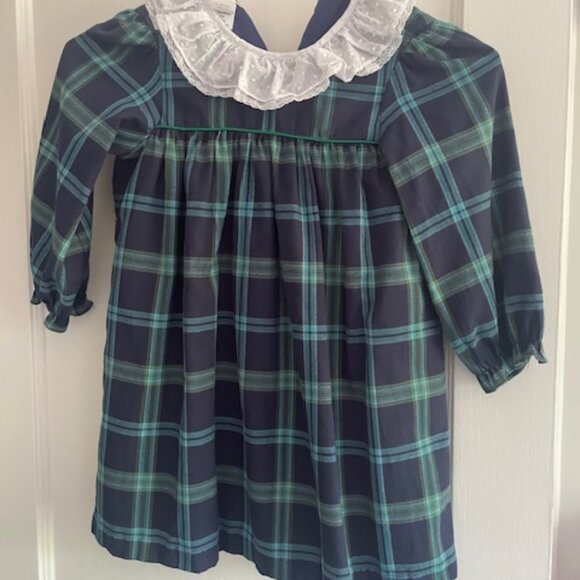 MARCO & LIZZY BLUE PLAID DRESS - Picture 1 of 3